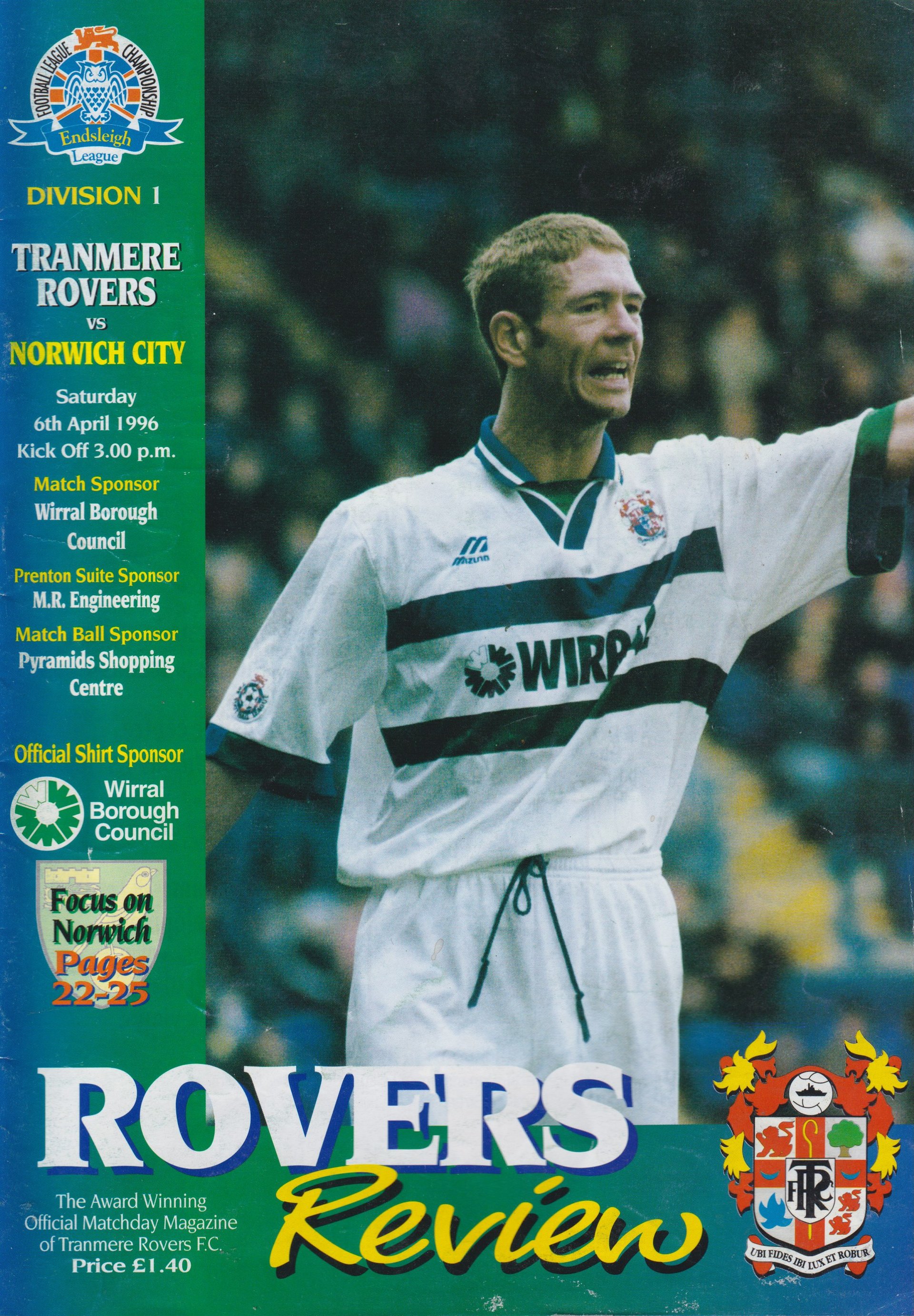 Tranmere Rovers v Norwich City match programme